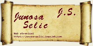Junoša Selić vizit kartica